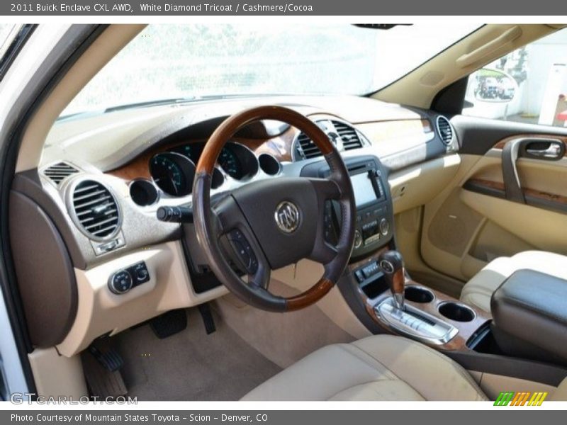 White Diamond Tricoat / Cashmere/Cocoa 2011 Buick Enclave CXL AWD