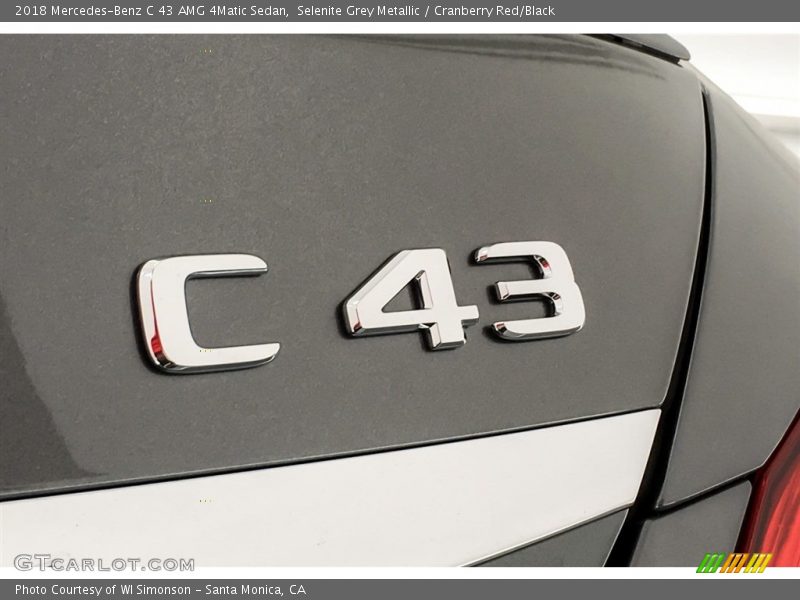 Selenite Grey Metallic / Cranberry Red/Black 2018 Mercedes-Benz C 43 AMG 4Matic Sedan