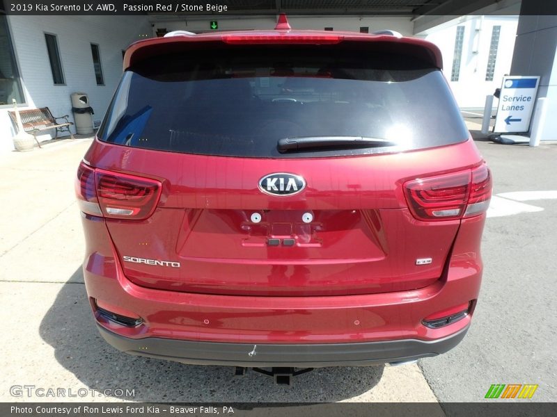 Passion Red / Stone Beige 2019 Kia Sorento LX AWD