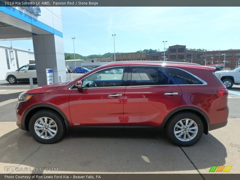 Passion Red / Stone Beige 2019 Kia Sorento LX AWD