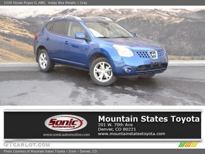 Indigo Blue Metallic / Gray 2008 Nissan Rogue SL AWD