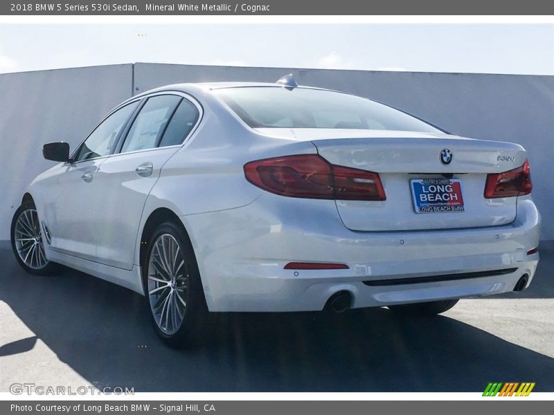 Mineral White Metallic / Cognac 2018 BMW 5 Series 530i Sedan
