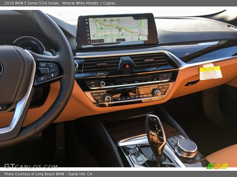 Mineral White Metallic / Cognac 2018 BMW 5 Series 530i Sedan