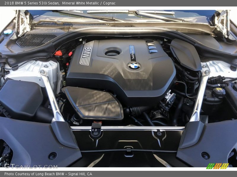 Mineral White Metallic / Cognac 2018 BMW 5 Series 530i Sedan