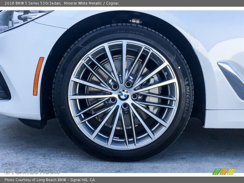 Mineral White Metallic / Cognac 2018 BMW 5 Series 530i Sedan