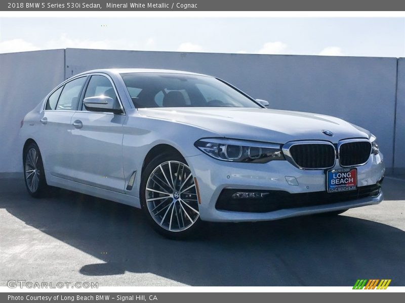 Mineral White Metallic / Cognac 2018 BMW 5 Series 530i Sedan