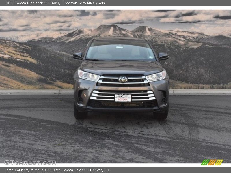 Predawn Gray Mica / Ash 2018 Toyota Highlander LE AWD
