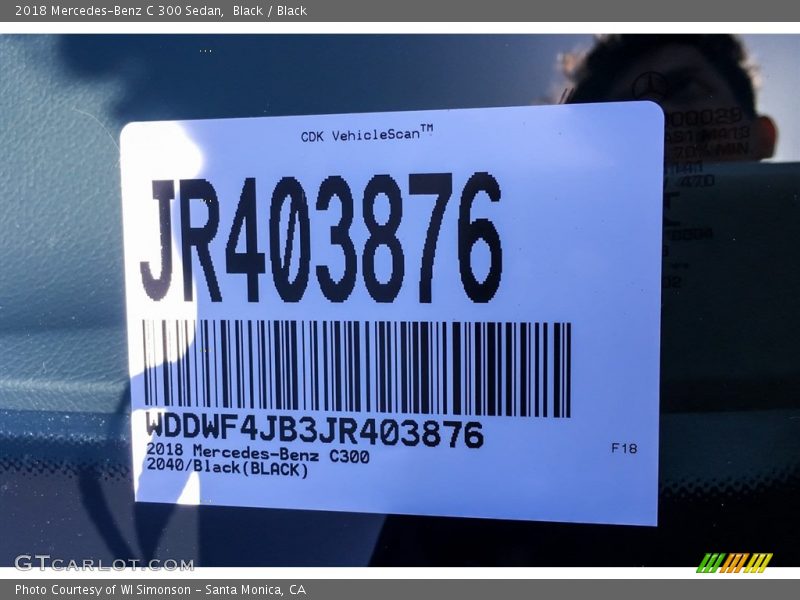 Black / Black 2018 Mercedes-Benz C 300 Sedan