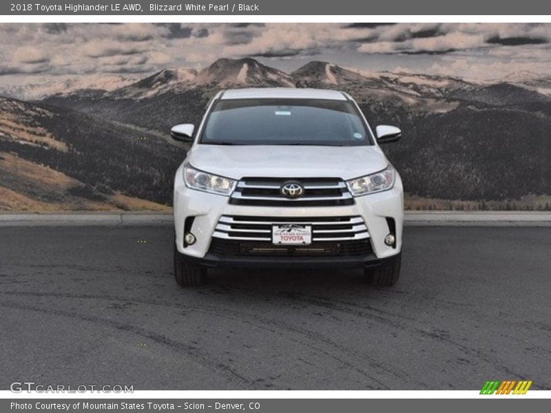 Blizzard White Pearl / Black 2018 Toyota Highlander LE AWD