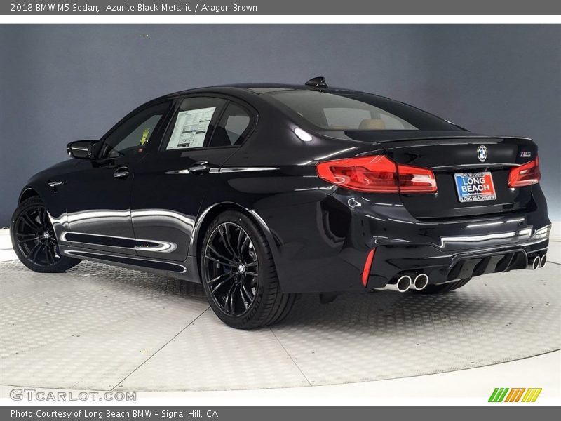 Azurite Black Metallic / Aragon Brown 2018 BMW M5 Sedan