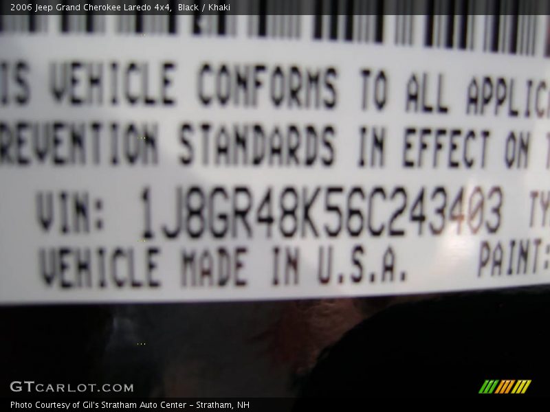 Black / Khaki 2006 Jeep Grand Cherokee Laredo 4x4