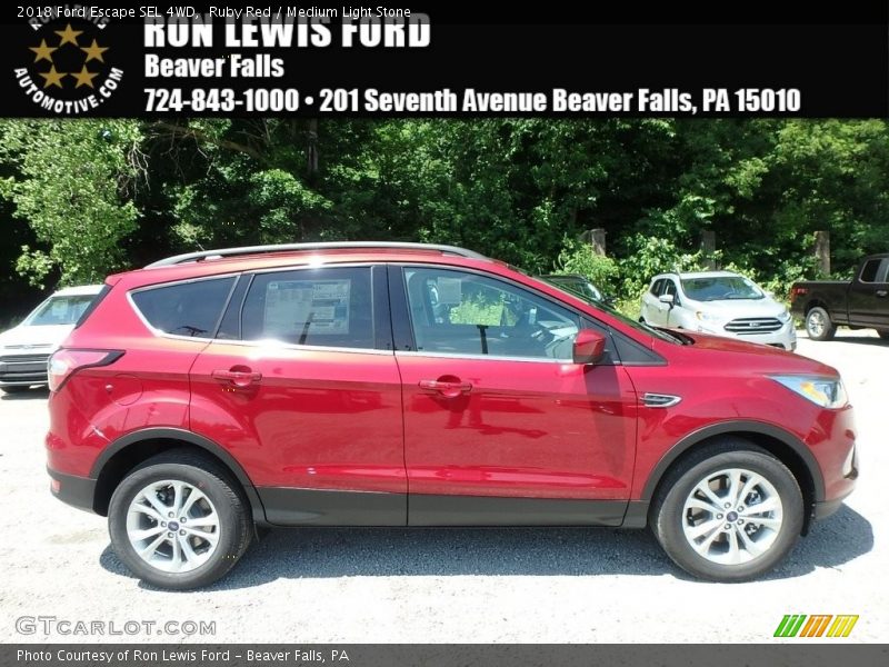 Ruby Red / Medium Light Stone 2018 Ford Escape SEL 4WD