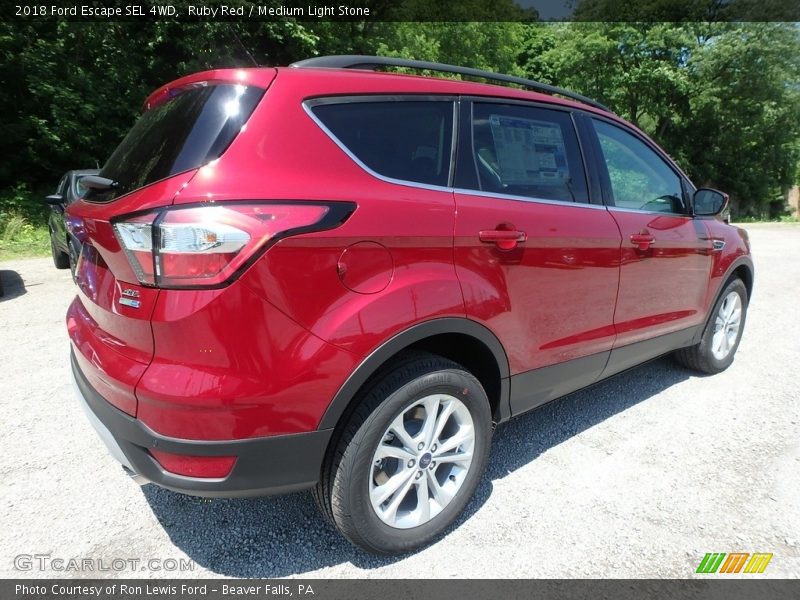 Ruby Red / Medium Light Stone 2018 Ford Escape SEL 4WD