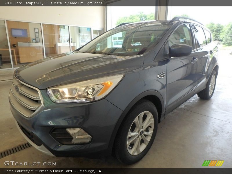 Blue Metallic / Medium Light Stone 2018 Ford Escape SEL