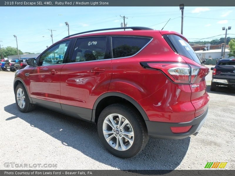 Ruby Red / Medium Light Stone 2018 Ford Escape SEL 4WD