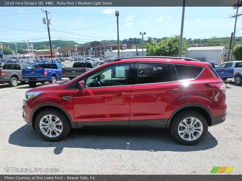 Ruby Red / Medium Light Stone 2018 Ford Escape SEL 4WD