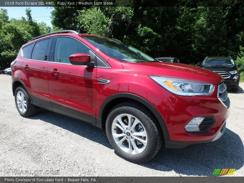 Ruby Red / Medium Light Stone 2018 Ford Escape SEL 4WD