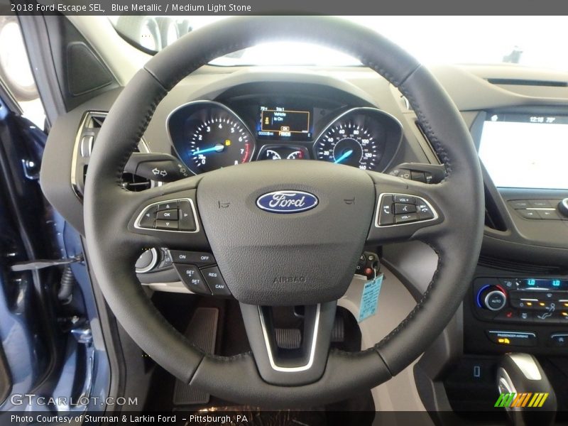 Blue Metallic / Medium Light Stone 2018 Ford Escape SEL