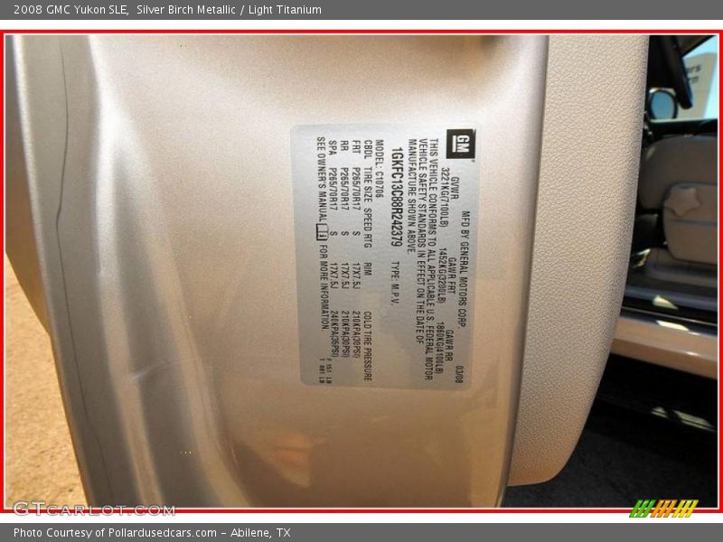 Silver Birch Metallic / Light Titanium 2008 GMC Yukon SLE