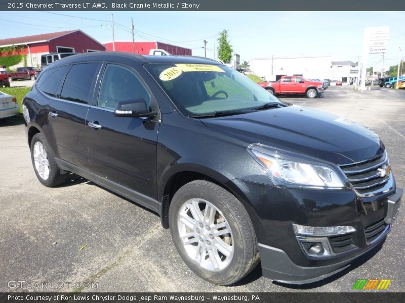 Black Granite Metallic / Ebony 2015 Chevrolet Traverse LT AWD