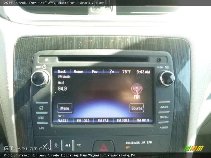 Black Granite Metallic / Ebony 2015 Chevrolet Traverse LT AWD