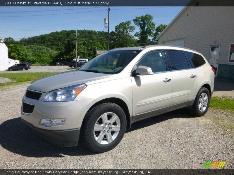 Gold Mist Metallic / Ebony 2010 Chevrolet Traverse LT AWD