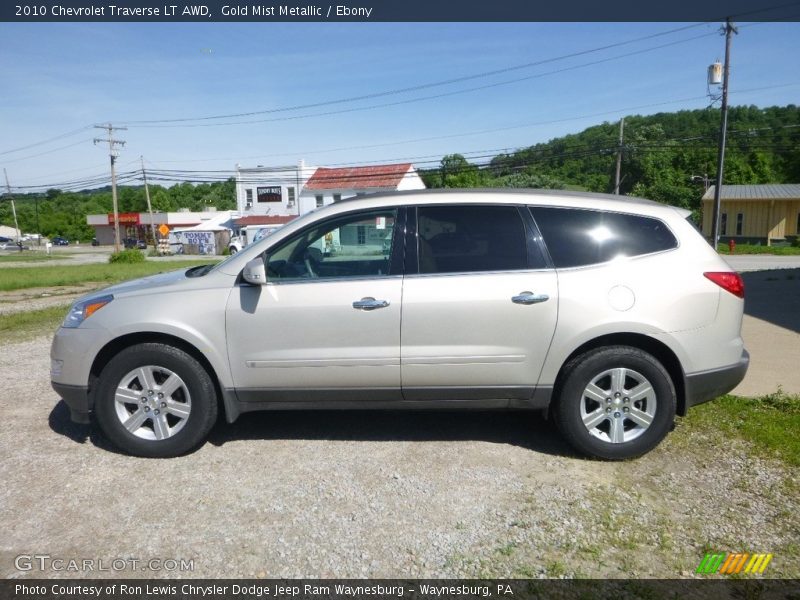 Gold Mist Metallic / Ebony 2010 Chevrolet Traverse LT AWD