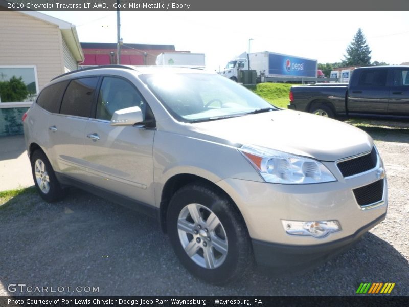 Gold Mist Metallic / Ebony 2010 Chevrolet Traverse LT AWD