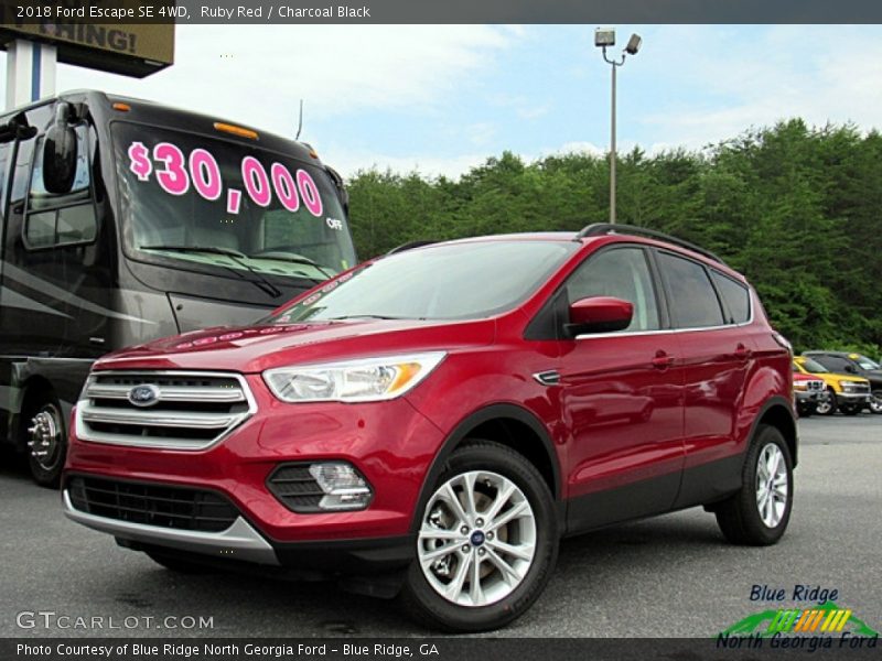 Ruby Red / Charcoal Black 2018 Ford Escape SE 4WD