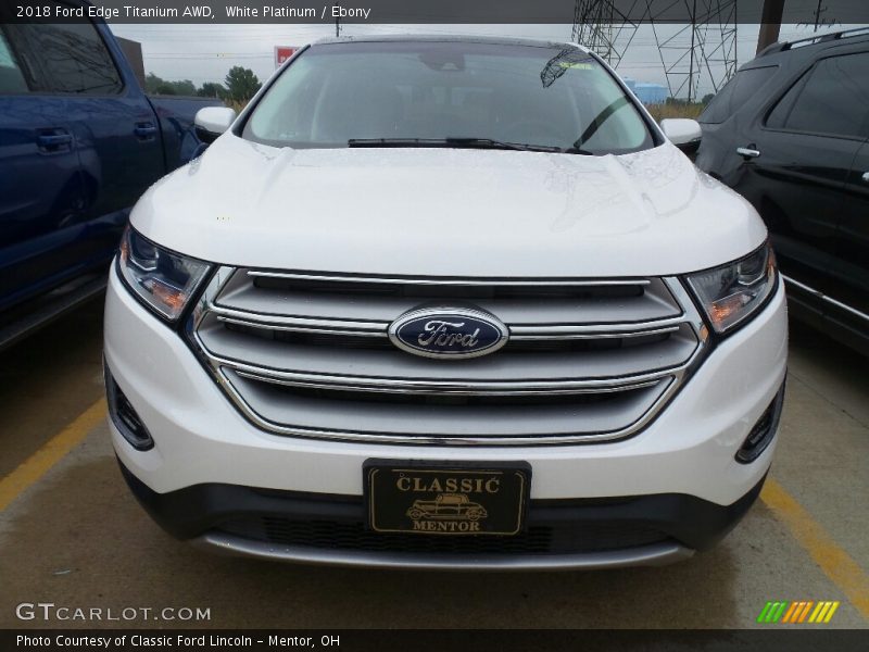 White Platinum / Ebony 2018 Ford Edge Titanium AWD