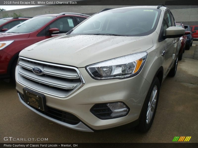 White Gold / Charcoal Black 2018 Ford Escape SE