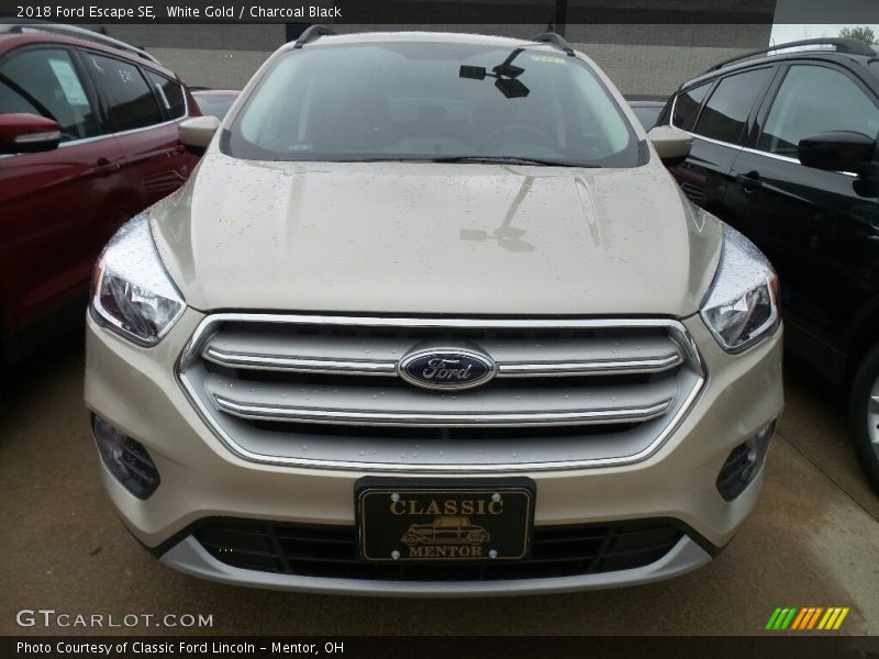 White Gold / Charcoal Black 2018 Ford Escape SE