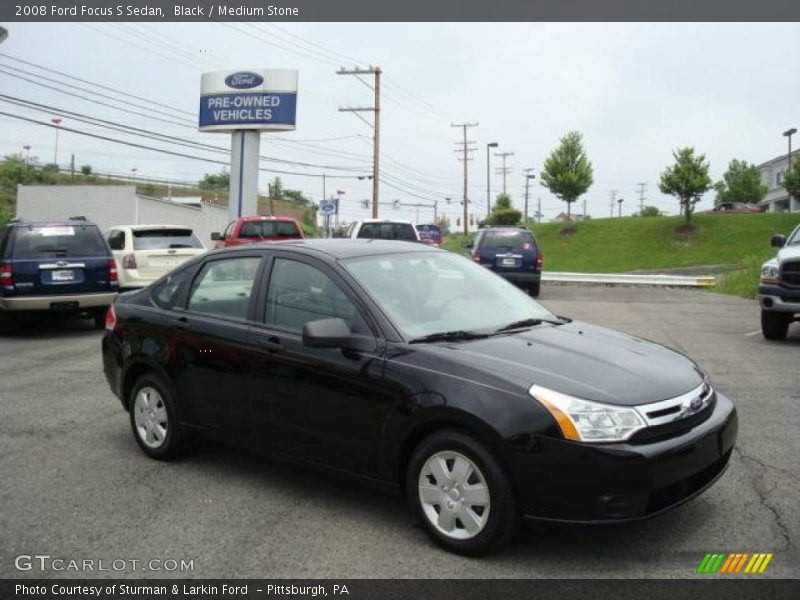 Black / Medium Stone 2008 Ford Focus S Sedan