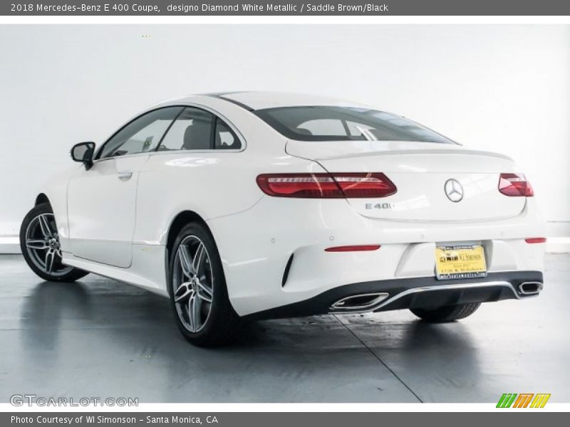 designo Diamond White Metallic / Saddle Brown/Black 2018 Mercedes-Benz E 400 Coupe