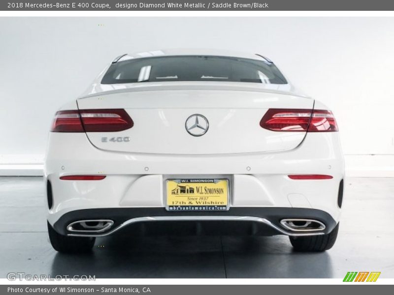 designo Diamond White Metallic / Saddle Brown/Black 2018 Mercedes-Benz E 400 Coupe