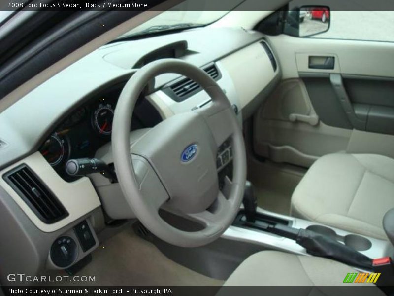 Black / Medium Stone 2008 Ford Focus S Sedan