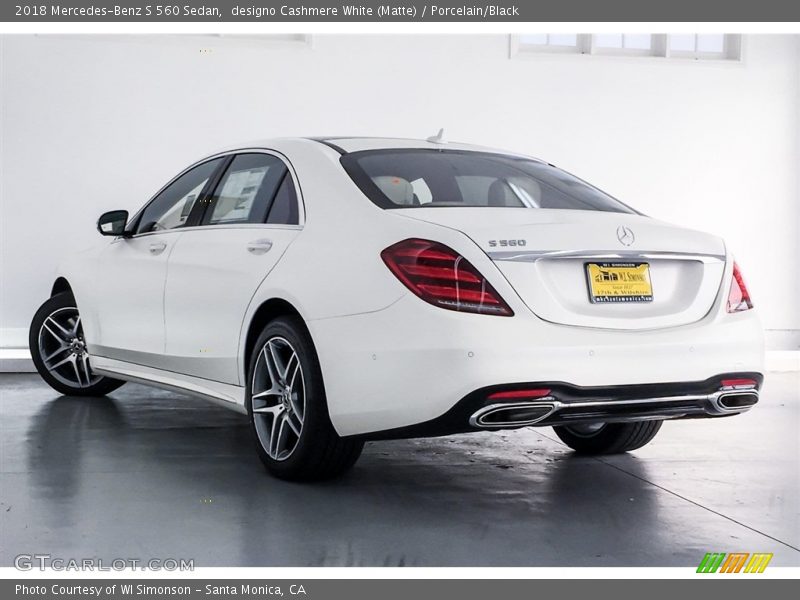 designo Cashmere White (Matte) / Porcelain/Black 2018 Mercedes-Benz S 560 Sedan