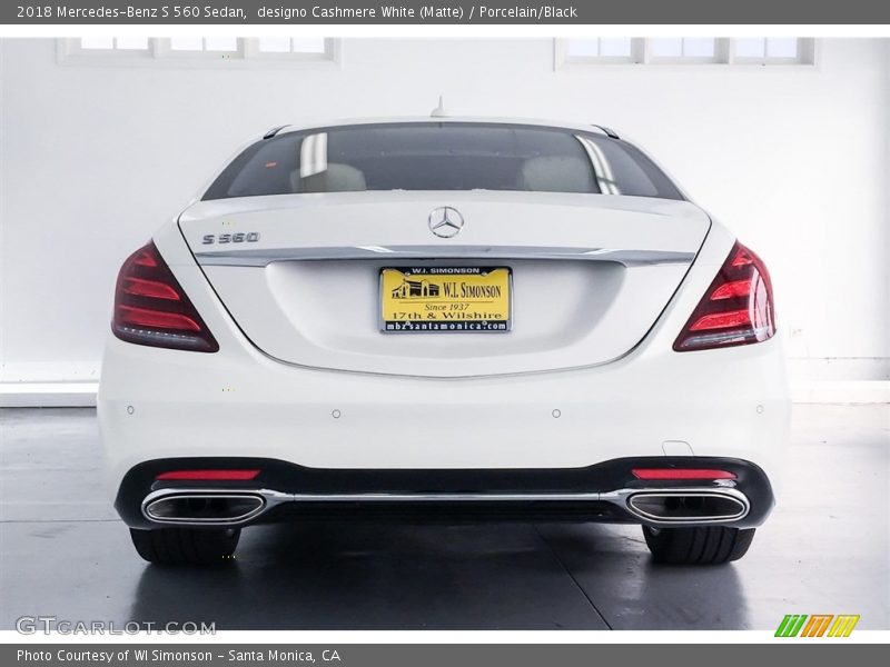 designo Cashmere White (Matte) / Porcelain/Black 2018 Mercedes-Benz S 560 Sedan