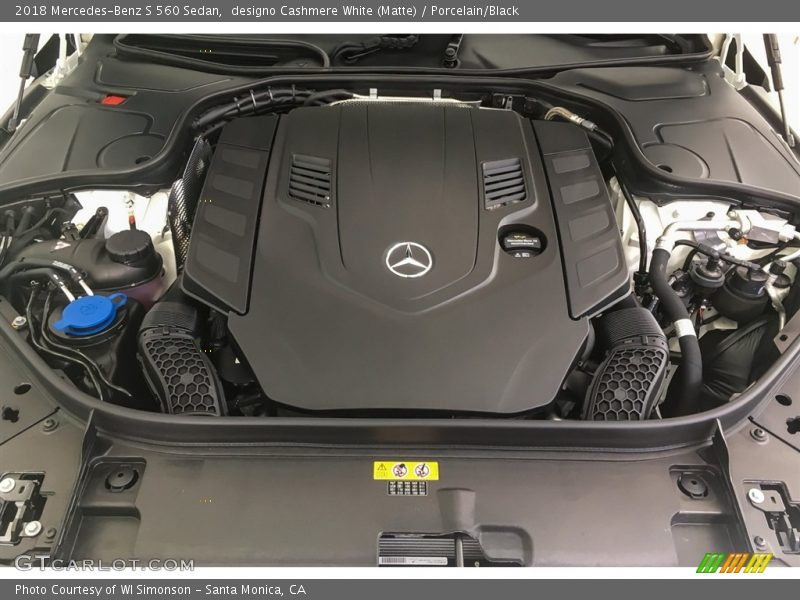 designo Cashmere White (Matte) / Porcelain/Black 2018 Mercedes-Benz S 560 Sedan