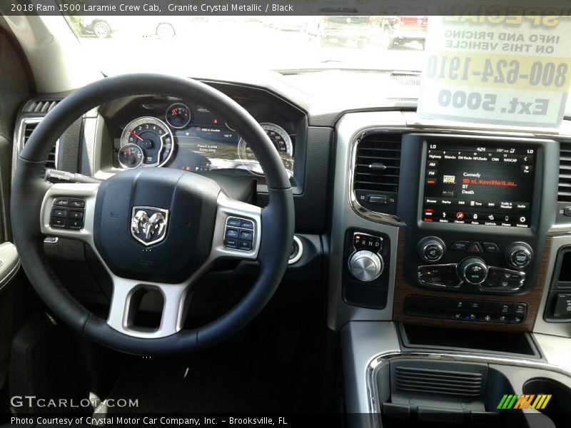 Granite Crystal Metallic / Black 2018 Ram 1500 Laramie Crew Cab