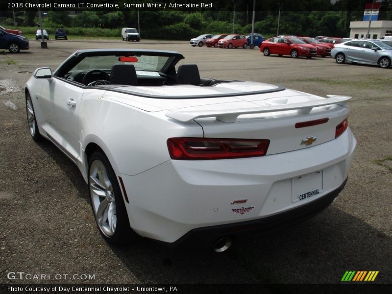 Summit White / Adrenaline Red 2018 Chevrolet Camaro LT Convertible