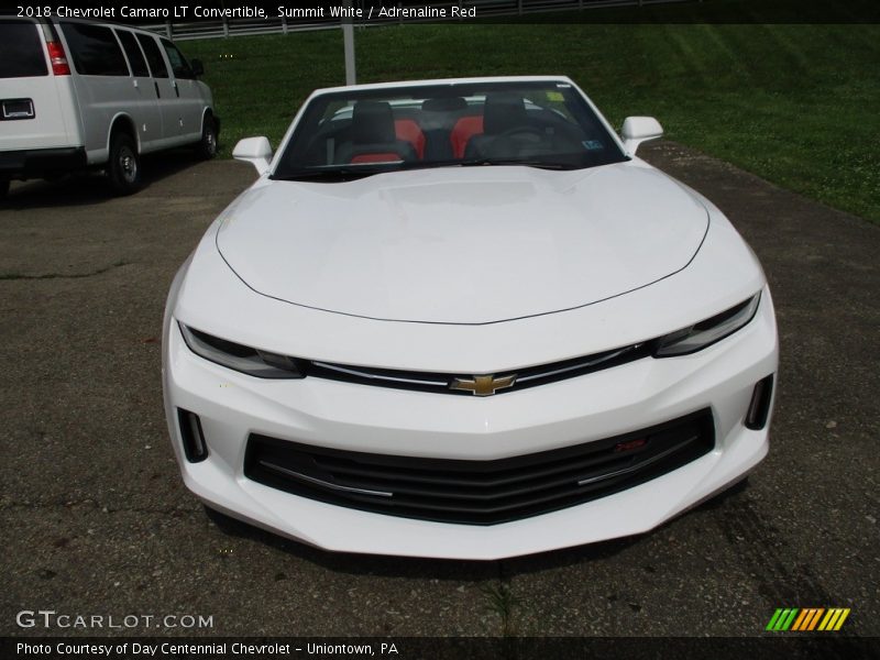 Summit White / Adrenaline Red 2018 Chevrolet Camaro LT Convertible