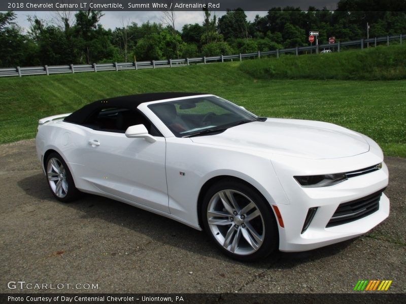 Summit White / Adrenaline Red 2018 Chevrolet Camaro LT Convertible