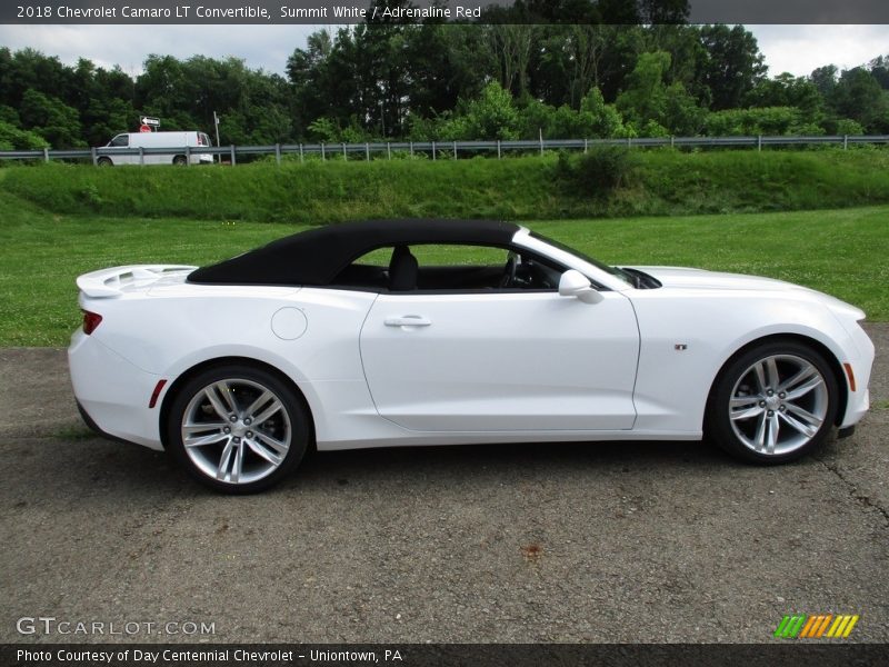 Summit White / Adrenaline Red 2018 Chevrolet Camaro LT Convertible