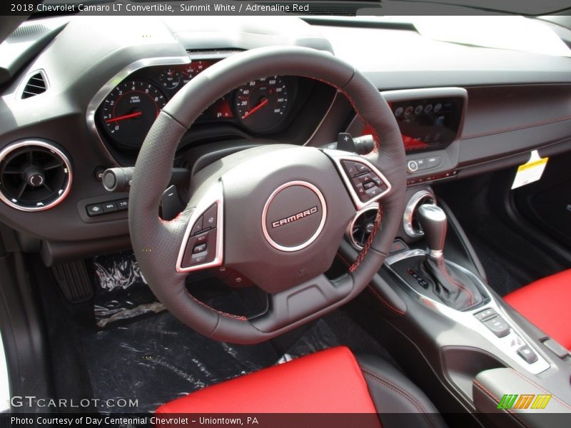 Summit White / Adrenaline Red 2018 Chevrolet Camaro LT Convertible
