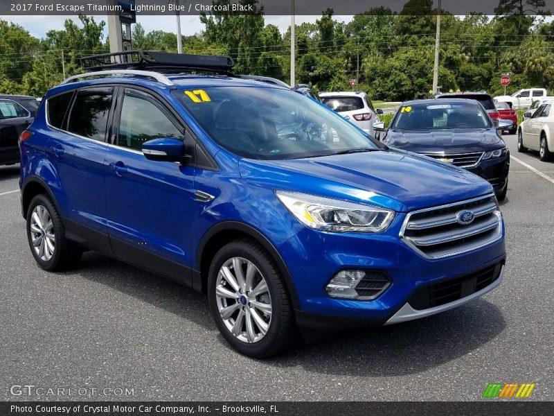 Lightning Blue / Charcoal Black 2017 Ford Escape Titanium