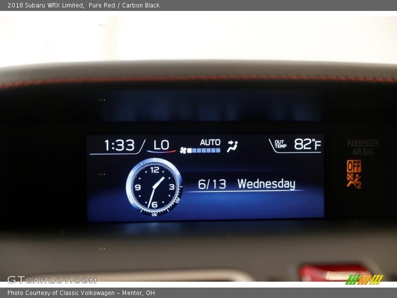 Pure Red / Carbon Black 2018 Subaru WRX Limited