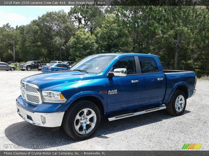 Blue Streak Pearl / Black 2018 Ram 1500 Laramie Crew Cab 4x4