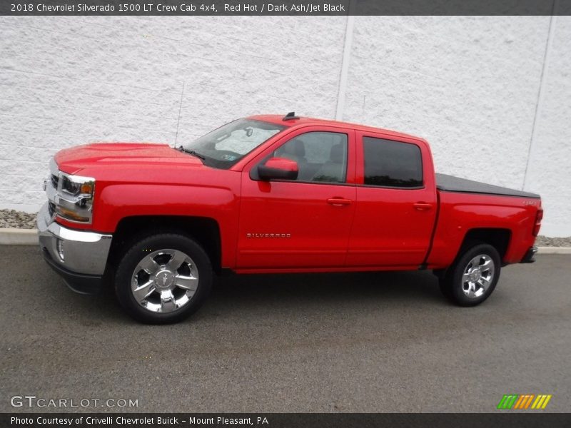 Red Hot / Dark Ash/Jet Black 2018 Chevrolet Silverado 1500 LT Crew Cab 4x4