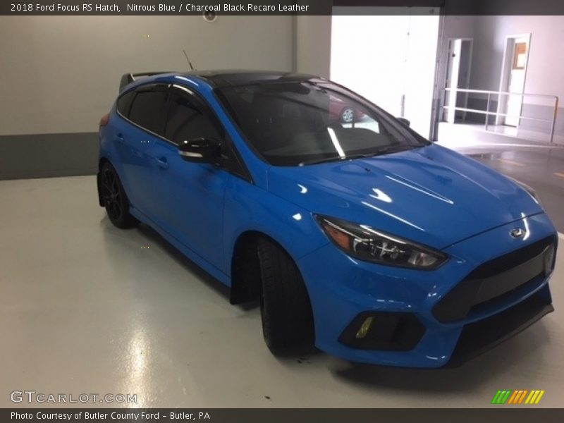 Nitrous Blue / Charcoal Black Recaro Leather 2018 Ford Focus RS Hatch